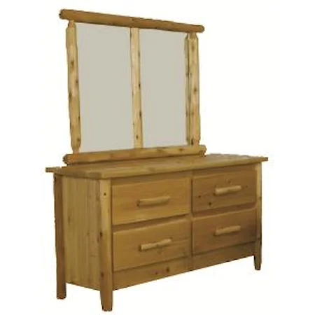 4-Drawer Dresser & Double Landscape Mirror